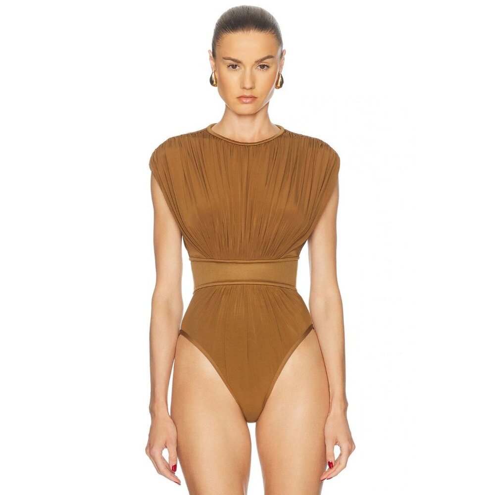 Zimmermann Gathered Khaki Bodysuit AU0 / US4 NWT $595
